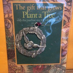 Seagull Pewter hanging ornament flying owl